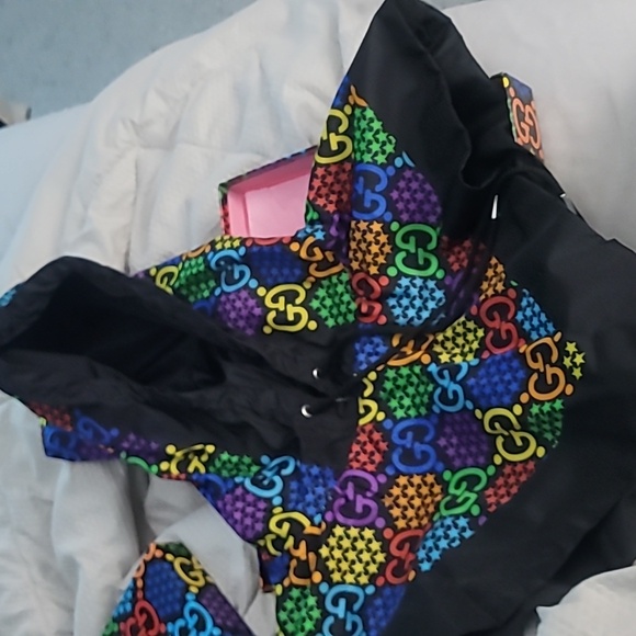 Silk Nylon Monogram Psychedelic Rain Hood Black - Picture 2 of 4